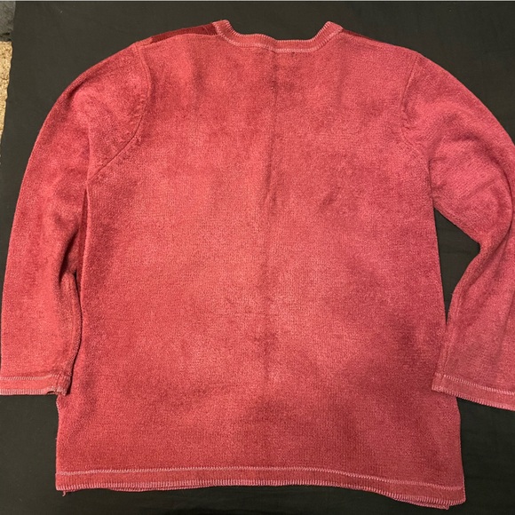 4/$20 | Moffi International Pink Button Up Cardigan Sweater - knit flower patch - Picture 8 of 8